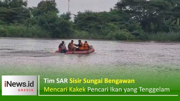 Tim SAR Sisir Sungai Bengawan, Mencari Kakek Pencari Ikan yang Tenggelam