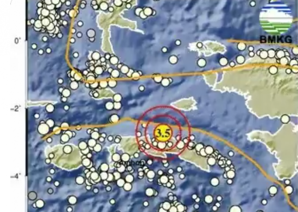 Gempa Terkini Magnitudo 3 5 Guncang Maluku Tengah