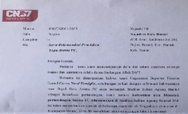 Tolak Arema FC Main di Stadion Sultan Agung, CNF: Kami Tak Bertanggungjawab Jika Terjadi Gejolak!