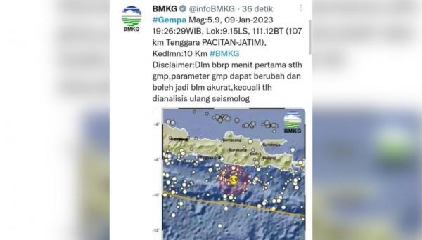 Guncangan Gempa Pacitan Bermagnitudo 5 6 Terasa Hingga Jogja News On