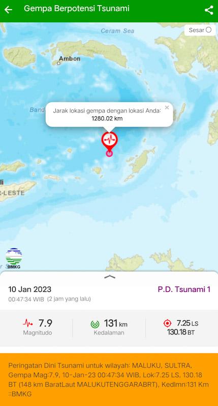Gempa M7,9 Guncang Maluku, BMKG Keluarkan Peringatan Dini Tsunami