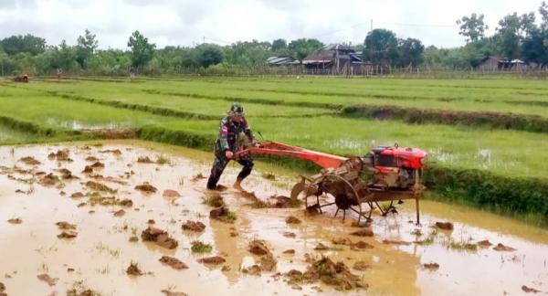 Bantu Warga Wujudkan Ketahanan Pangan, Anggota TNI Satgas Pamtas 744/SYB Bantu Masyarakat Buka Lahan