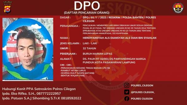 Polres Cilegon Polda Banten Terbitkan DPO Pelaku Penculikan Anak