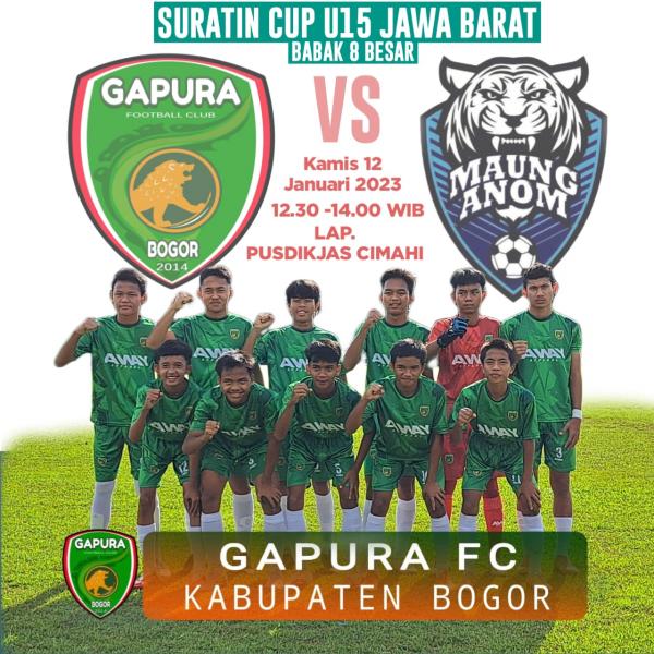 Hadapi Maung Anom Bandung Gapura FC Bogor Incar Tiket Semifinal Piala Suratin U -15 Jabar