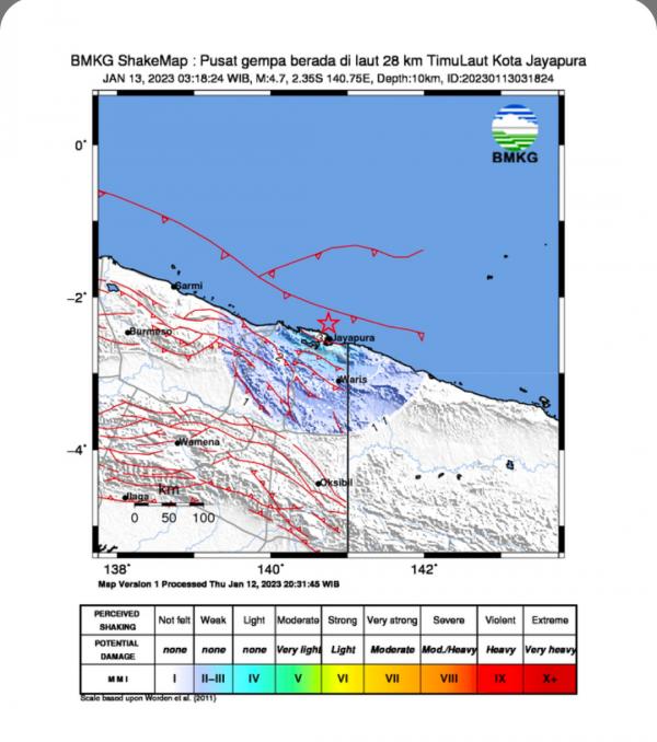 Gempa M4,7 Guncang Jayapura Saat Pagi Hari, Warga Berhamburan Keluar Rumah