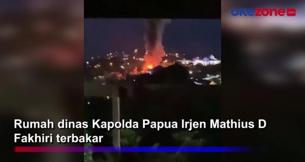 Diduga Korsleting Listrik, Rumah Dinas Kapolda Papua Dilalap Api