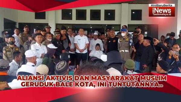 VIDEO: Aliansi Aktivis dan Masyarakat Muslim Tasikmalaya Geruduk Bale Kota, Ini Tuntutannya