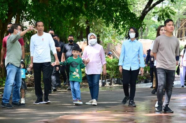 Momen Jokowi Berlibur di Kampung Halaman, Ajak Cucu ke Kebun Binatang Solo Safari