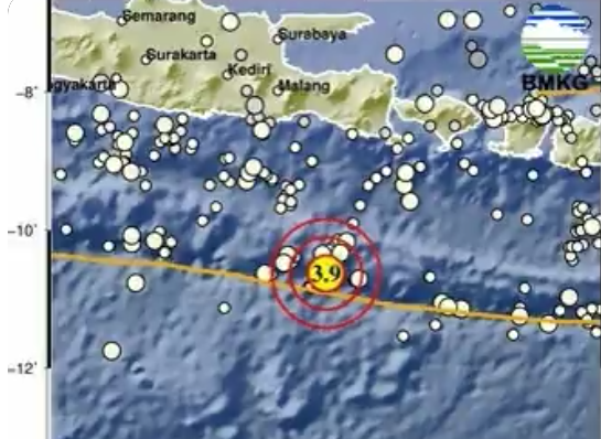 Gempa Terkini M3,9 Guncang Jember Jawa Timur Sore Ini