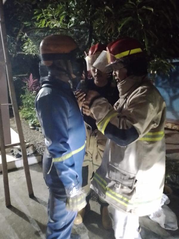 Gunakan Apd Petugas Damkar Evakuasi Sarang Tawon