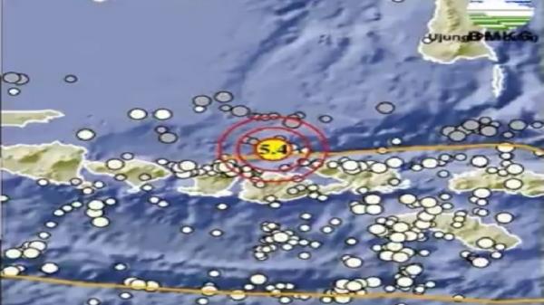 Pulau Saringi Sumbawa NTB Diguncang Gempa Hari Ini  M5,4