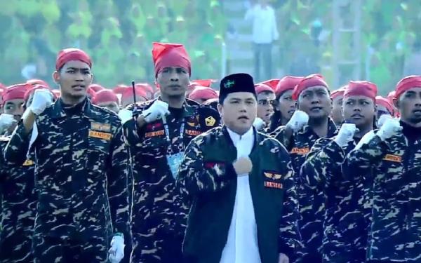 Pakai Seragam Banser di Puncak Satu Abad NU, Erick Thohir: Diminta Ketua Umum Gerakan Pemuda Ansor!
