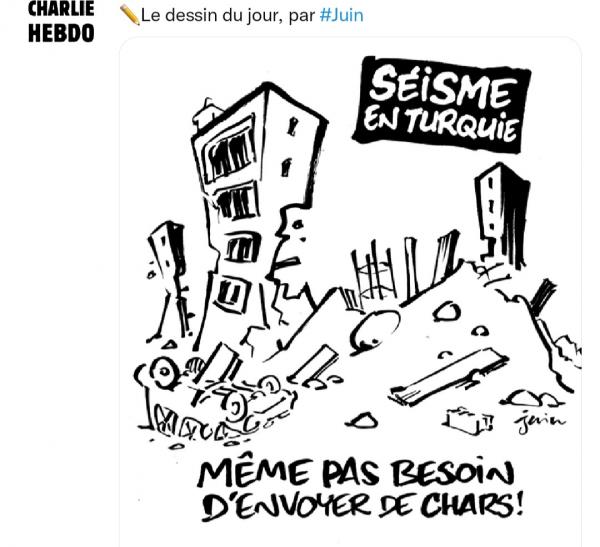 Berulah Lagi Charlie Hebdo, Picu Kemarahan dengan Kartun Menghina Bencana Gempa di Turki dan Suriah