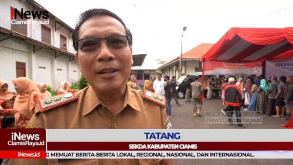 VIDEO: Operasi Pasar Beras Murah di Ciamis Diserbu Warga, Dijual Rp9.400 per Kg