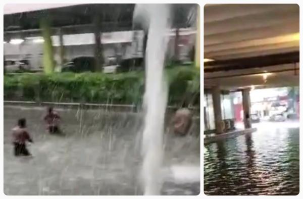 Banjir di Kota Cirebon, Sejumlah Anak Malah Asik Berenang di Jalanan