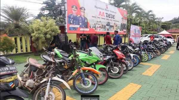Tangkap 14 Pelaku Curanmor Polres Sukabumi Sita 29 Sepeda Motor Hasil Curian Selama Februari 2023
