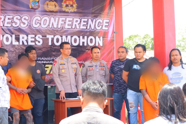 Hadang dan Aniaya Polisi, Tujuh Pria ini Diamankan Tim Buser Polres Tomohon