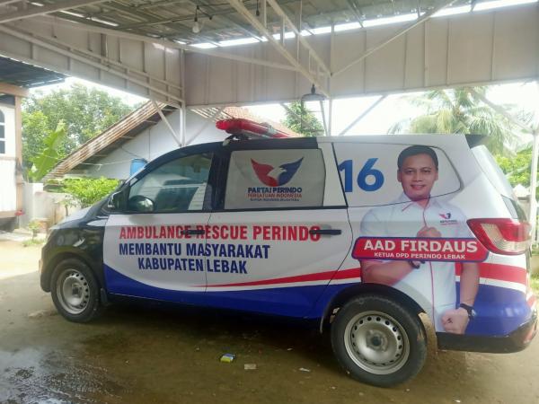 Bantu Warga Jangkau Faskes dan Rumah Sakit, Perindo Lebak Launching Ambulans Gratis