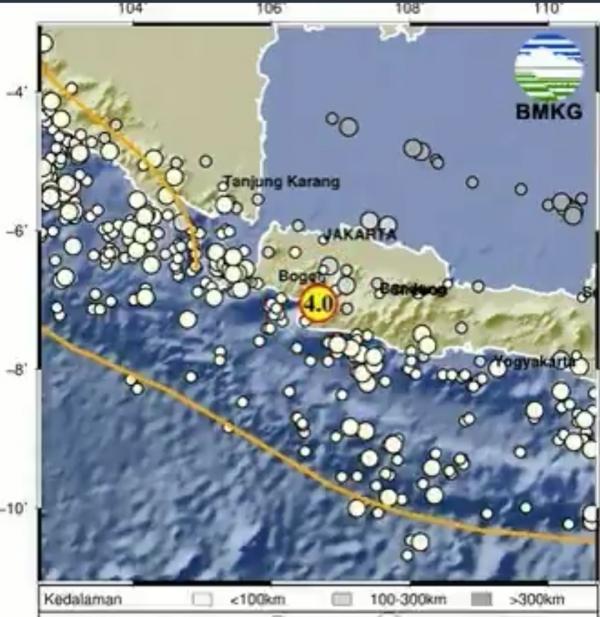 Gempa Bumi Terkini Magnitudo 4,0 Guncang Sukabumi, Getaran Terasa hingga Lebak Banten