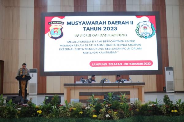 Wakapolda Lampung Harap Kegiatan Musda ll PP Dapat Tingkatkan Sinergitas Terhadap Polri
