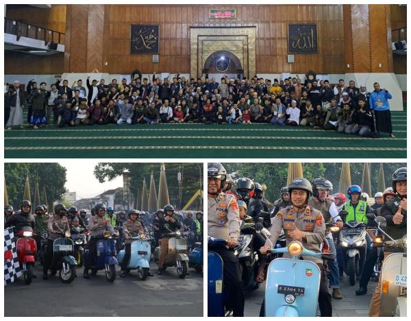 Sholat Subuh Berjamaah dan Satmori Bersama Club Motor, Polres Tasikmalaya Kota Sampaikan Kamtibmas