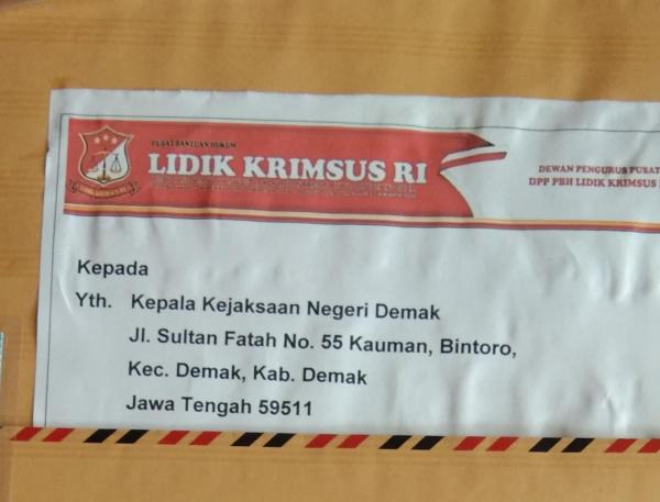 PBH Lidik Krimsus RI Laporkan Satu Kepala Desa di Kecamatan Guntur ke Kejaksaan Negeri Demak