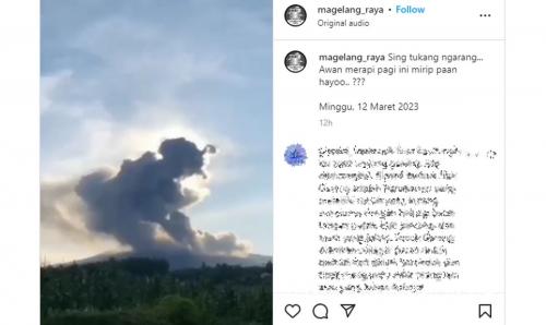 Netizen Sebut Penampakan Awan Panas Gunung Merapi Berbentuk Mbah Petruk