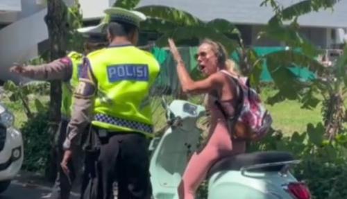 Viral Bule Perempuan Bentak Polisi saat Ditilang di Jalanan Bali karena Tidak Pakai Helm
