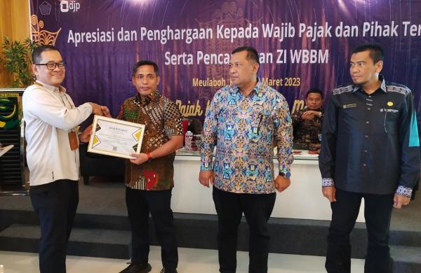 21 Wajib Pajak Dapat Apresiasi  Penghargaan, Termasuk PUPR Aceh Barat