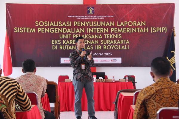 Kanwil Kemenkumham Jateng Gelar Sosialisasi SPIP di Rutan Boyolali