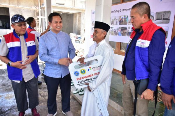 KPI Unit VI Balongan dan SP-PBB Bantu Pembangunan Madrasah di Lokasi Gempa Cianjur