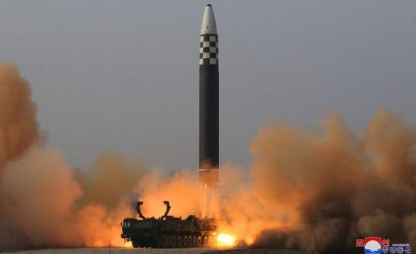 North Korea fires a ballistic missile at sea off the east coast of the Korean Peninsula