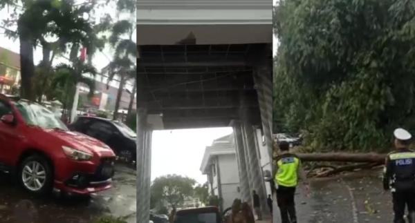 Puting Beliung di Pandeglang Tumbangkan Pohon Timpa Mobil hingga Plafon Kantor Sekda Ambruk