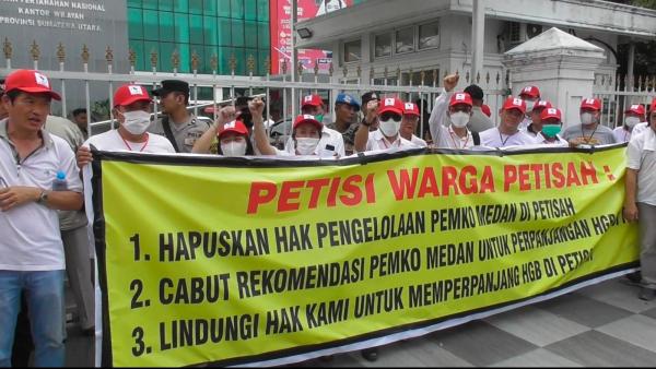 Terancam Tergusur, Puluhan Warga Medan Petisah Demo Kantor BPN 