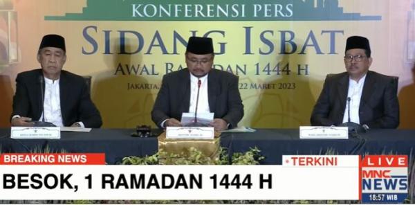 Pemerintah Tetapkan 1 Ramadhan 1444 Hijriah Kamis 23 Maret 2023