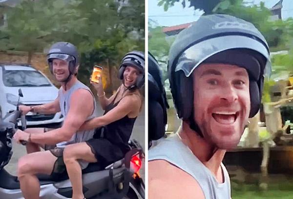 Chris Hemsworth Aktor Film ‘Thor’ Naik Motor di Bali Tertib Pakai Helm
