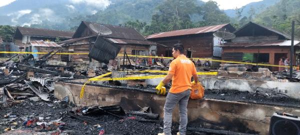 Polisi Selidiki Penyebab Kebakaran 9 Rumah dan Merenggut Nyawa Remaja Putri di Pining Gayo Lues