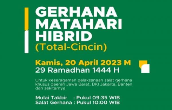 PP Persis Imbau Umat Muslim Indonesia Gelar Shalat Gerhana Matahari Hibrid 20 April 2023