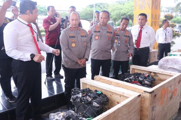 Wow, Empat Mesin Harley Davidson Impor Ilegal Asal Tiongkok Digagalkan Polrestabes Palembang