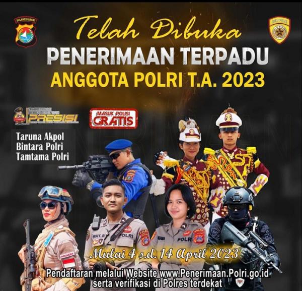 Polda Sulbar Buka Penerimaan Terpadu Anggota Polri T.A 2023, Berikut Syarat dan Batas Waktunya