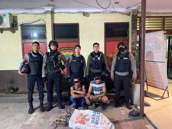 Patroli Samapta Polrestabes Medan, Amankan Dua Pencuri Besi