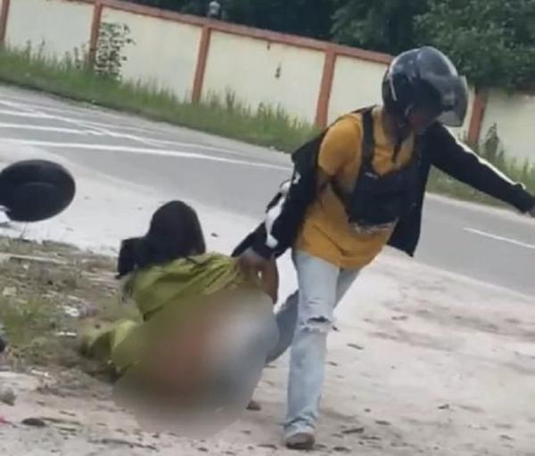 Viral Video Seorang Suami di Katingan Kalteng Aniaya dan Seret Istri di Jalanan