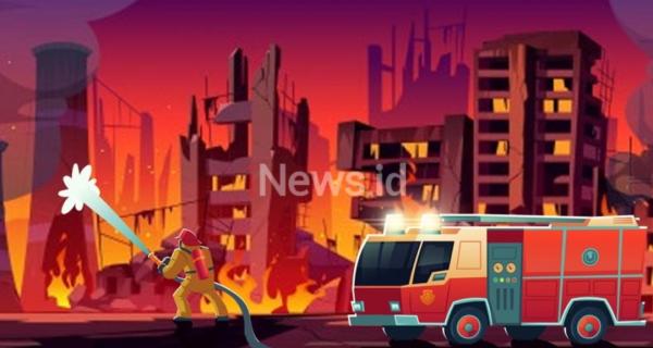 Kobong Ponpes di Lebak Ludes Dilalap Api, Kebakaran Diduga Akibat Korsleting  Listrik
