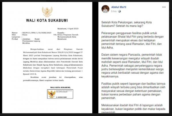 Abdul Mu’ti Respon Penolakan Izin Penggunaan Lapangan Shalat Idul Fitri oleh Walikota Sukabumi