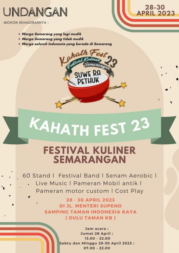 Kabar Gembira Pemudik Semarang, Festival Kuliner Kahath Fest 2023 Akan Digelar
