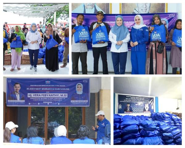 Anggota DPR RI Vera Febyanthy Bagikan 20 Ribu Paket Sembako dan Sarung untuk Masyarakat