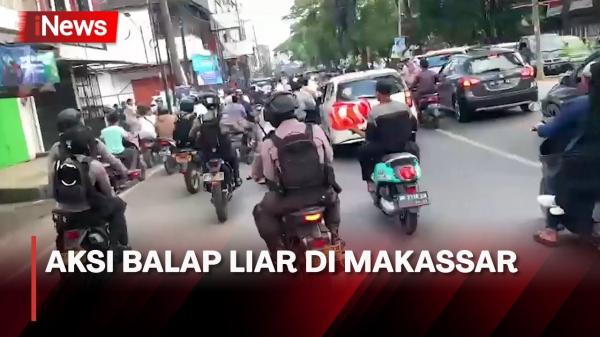Rusuh saat Idulfitri, Aksi Kejar-Kejaran Warnai Pembubaran Pelaku Balap Liar di Makassar