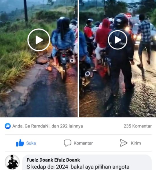 Video Jalan Rusak di Banjarwangi Garut Viral di Medsos, Netizen Banjir Komentar