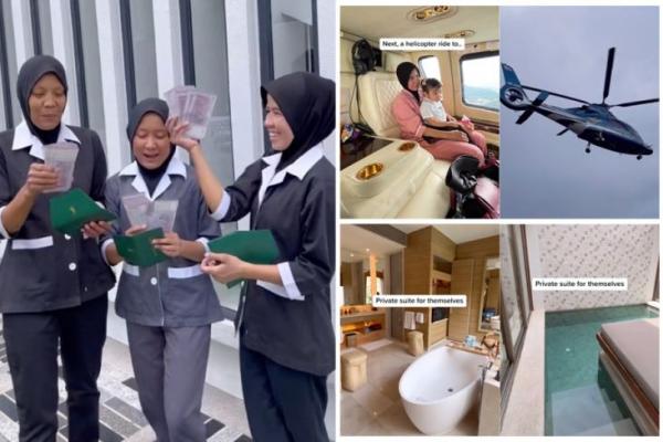 Dahsyat, Wanita Malaysia Berikan ART THR Rp33 Juta dan Carter Helikopter untuk Berlibur