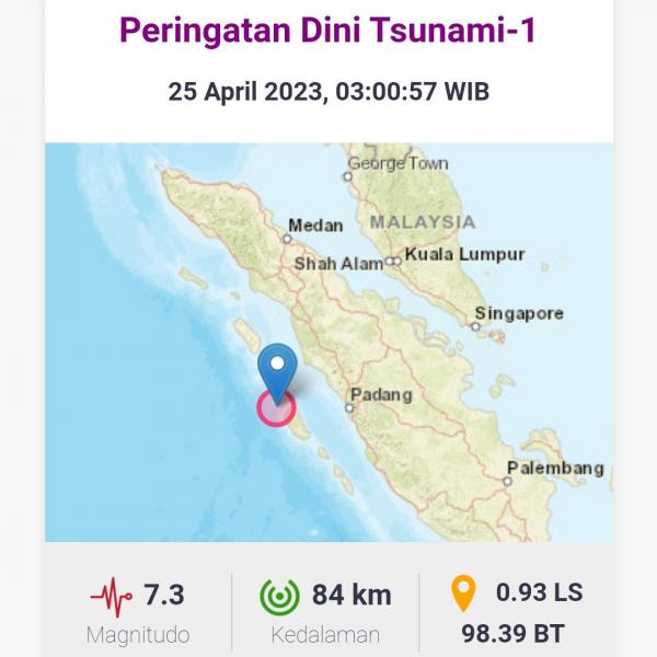 Gempa Magnitudo 7,3 di Mentawai: Panik, Ada Peringatan Tsunami 